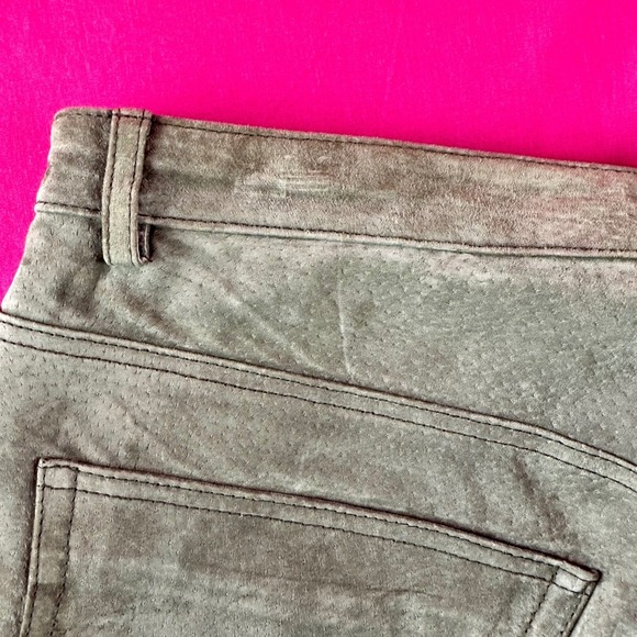 Vintage Suede Leather Pants Embroidered Appliqué Women's 14 Y2K Boho Western - Picture 16 of 17